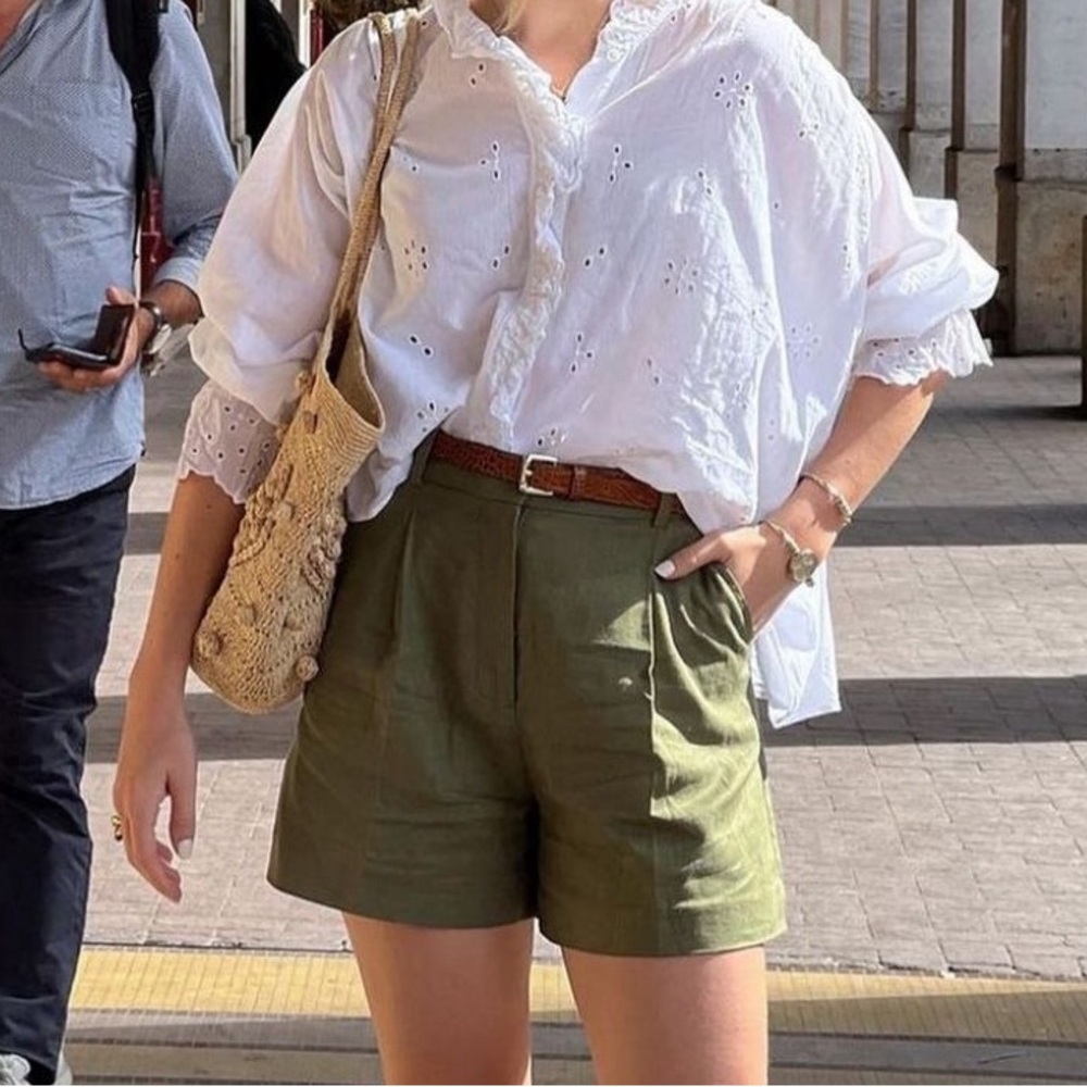 Vintage America High Waist Green Shorts